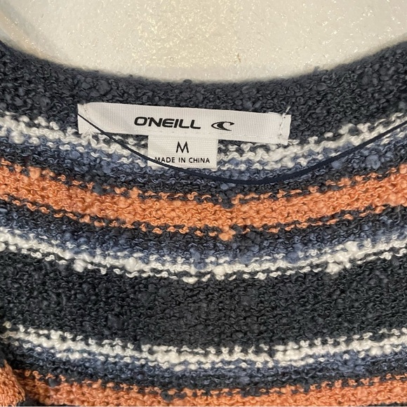 NEW O'Neill Montauk Stripe Knit Sweater Tank Top Slate Blue Grey Womens Medium - Picture 4 of 8